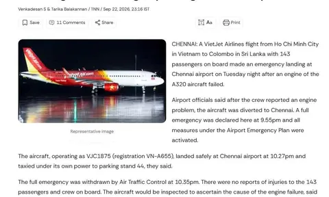 Chuyến bay Vietjet chở 143 khách gặp sự cố, chuyển hướng hạ cánh tại Ấn Độ